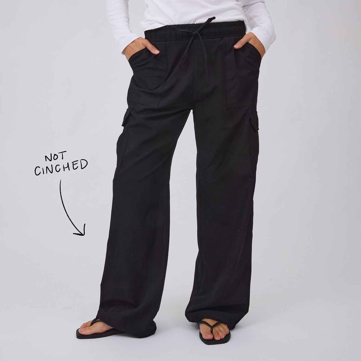(im) perf. Drawcord Pants / BLACK 新品38 Drawcord Cargo Pants, Black - Albion Fit