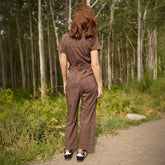 City Jumpsuit, Brown/Black Windowpane