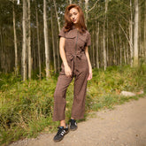City Jumpsuit, Brown/Black Windowpane