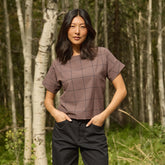 Boss Tee, Brown/Black Windowpane