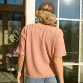 Perfect Oversized Ribbed Tee, Dusty Rose