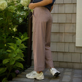 Audrey Wide Leg Pants, Toffee Gingham