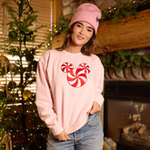 Disney Mickey Mouse Peppermint Crew Sweatshirt, Pink
