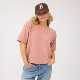 Perfect Oversized Ribbed Tee, Dusty Rose