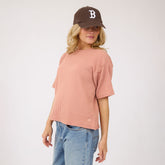 Perfect Oversized Ribbed Tee, Dusty Rose