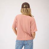 Perfect Oversized Ribbed Tee, Dusty Rose