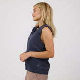 Atlas Ribbed Vest, Navy