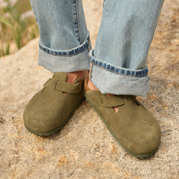Birkenstock Boston Suede Leather-Thyme - Albion Fit display picture 3