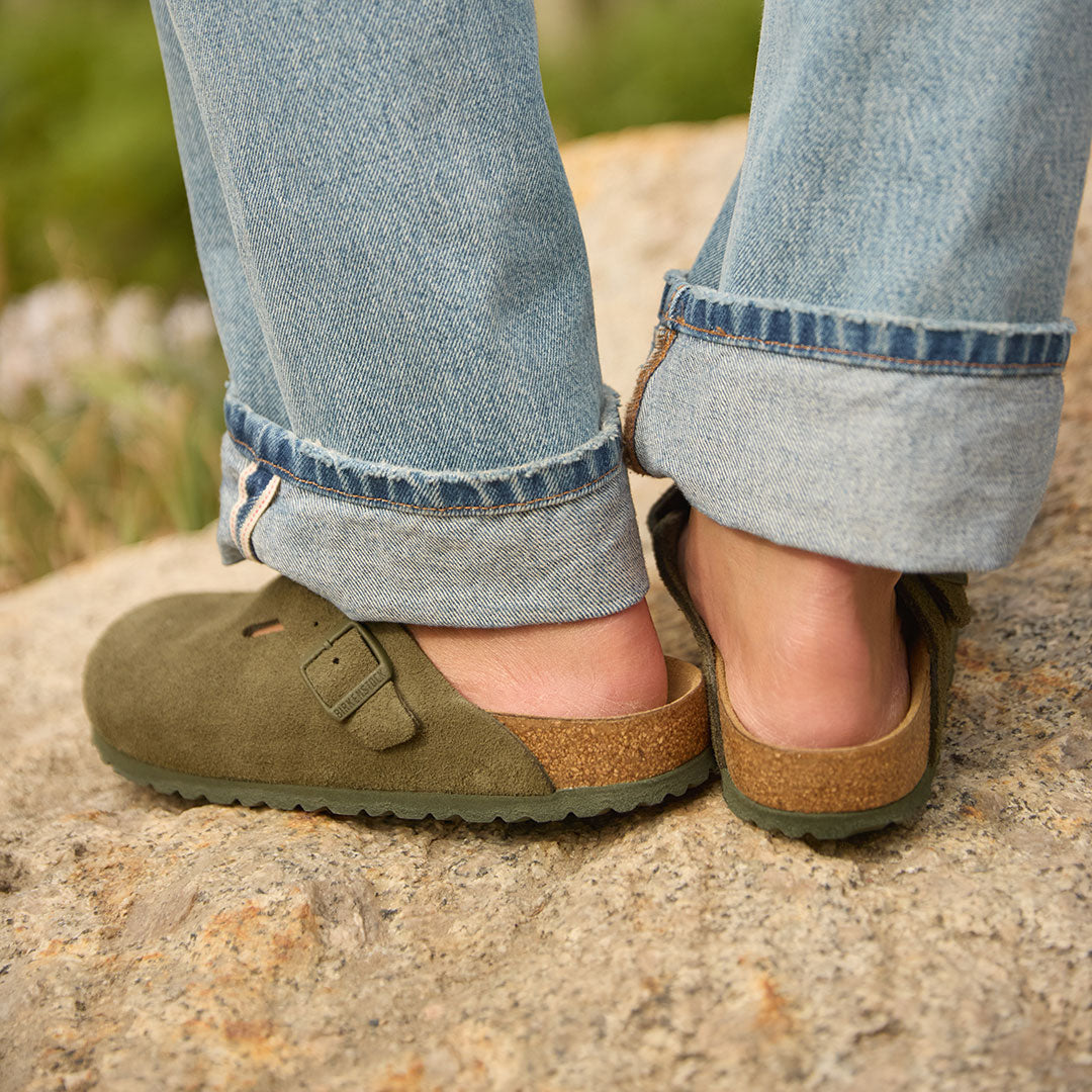 Birkenstock Boston Suede Leather-Thyme - Albion Fit