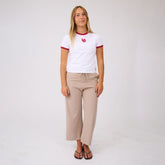 Utah Ringer Tee, White/Red