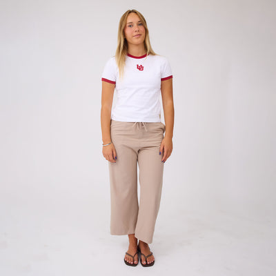 Utah Ringer Tee, White/Red