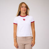 Utah Ringer Tee, White/Red