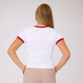 Utah Ringer Tee, White/Red