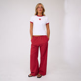 Utah Ringer Tee, White/Red