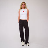 Utah High Neck Rib Cotton Tank, White - UU