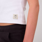 Utah High Neck Rib Cotton Tank, White - UU