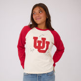 Utah Baseball Tee, Sugar/Red