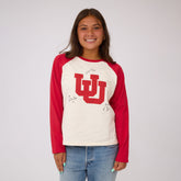 Utah Baseball Tee, Sugar/Red