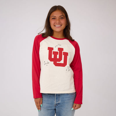 Utah Baseball Tee, Sugar/Red