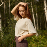 Perfect Oversized Ribbed Tee, Cream