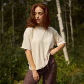 Perfect Oversized Ribbed Tee, Cream