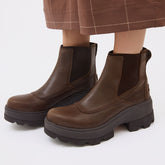 Sorel Joan Frwd Chelsea Boots, Tobacco/Blackened Brown