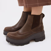 Sorel Joan Frwd Chelsea Boots, Tobacco/Blackened Brown