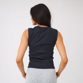 Cotton Rib Scoop Tank, Black