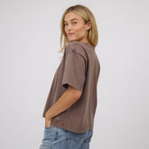 Perfect Oversized Cotton Tee, Brown
