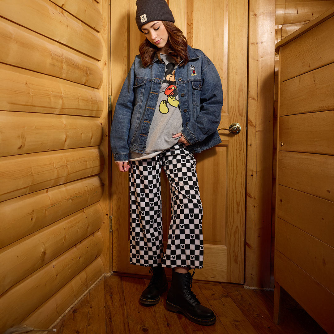 Disney Audrey Wide Leg Pants, Mickey Check - Albion Fit