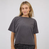 Perfect Oversized Cotton Tee, Charcoal