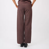 Audrey Trouser, Brown/Blue Polka Dot