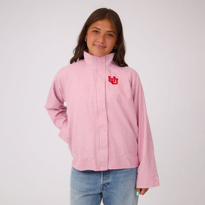 Utah Striped Collar Zip-Up Jacket