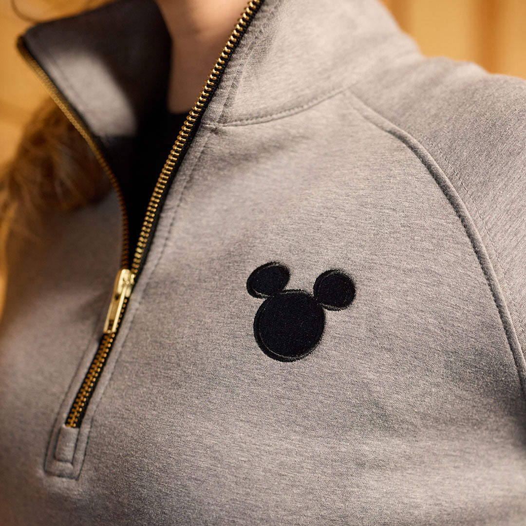 Disney Mickey Oxford Zip-Up, Heather Grey - Albion Fit
