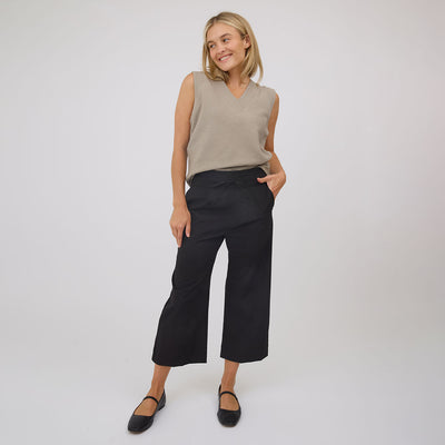 Audrey Wide Leg Pants, Black