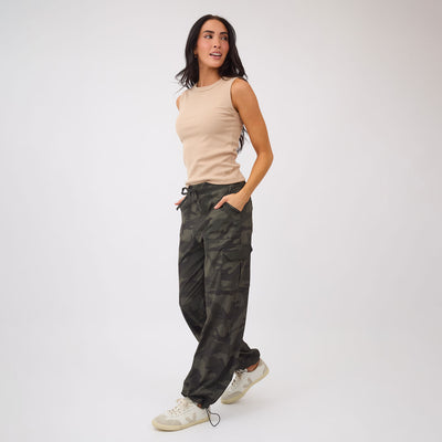 Drawcord Cargo Pants, Camo