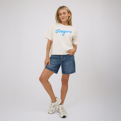 BYU Oversized Tee, Natural - Cougars