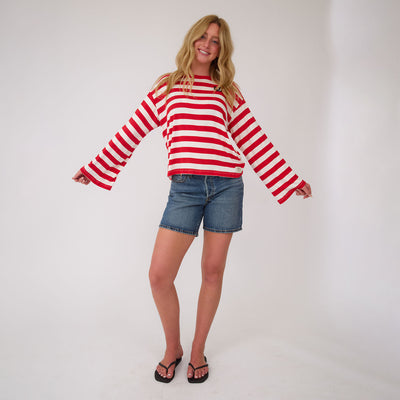 Utah Bell Long Sleeve Tee, Red Stripe