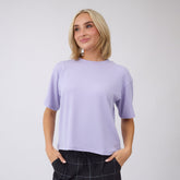 Perfect Oversized Ribbed Tee, Lavender