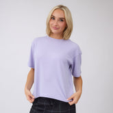 Perfect Oversized Ribbed Tee, Lavender