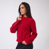 Alpine Knit Sweater, Crimson