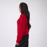 Alpine Knit Sweater, Crimson