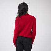 Alpine Knit Sweater, Crimson