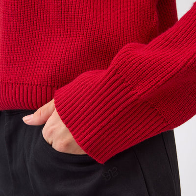 Alpine Knit Sweater, Crimson