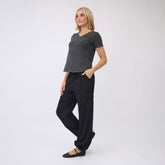 Basic V Neck Tee, Charcoal