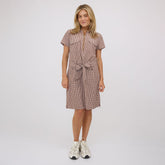 Vineyard Dress, Toffee Gingham