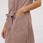 Vineyard Dress, Toffee Gingham