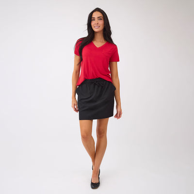 Basic V Neck Tee, Red