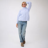 Royal Stripe Collar Zip Up Jacket
