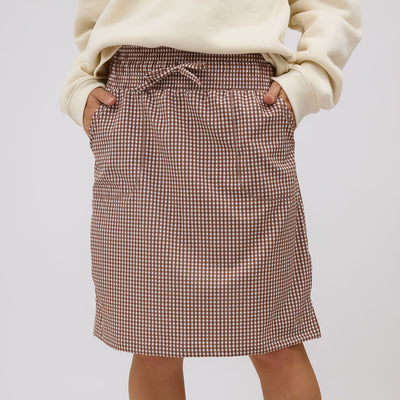 The Away Skirt, Toffee Gingham